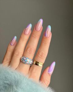 Lilac Nails, Colorful Nails, Trendy Nail Art, Easter Nails, Yellow Nails, Funky Nails, Chic Nails, Nail Arts, Purple Nails