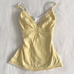 Preloved from the 2000s pastel yellow top, adorned... - Depop Pastel Yellow Clothes, Cute Yellow Tops, Pastel Yellow Outfit, Yellow Blouse Outfit, Yellow Outfit Aesthetic, Pastel Outfits Aesthetic, Pastel Tops, Outfits Pastel, Shoujo Girl