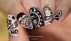 Oujia Board Nails, Ouija Nail Art, Tarot Card Nail Art, Satanic Nail Art, Tattoo Nail Art, Simply Nailogical