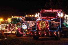 a truck with christmas lights on it and the words happy holidays to you and your family