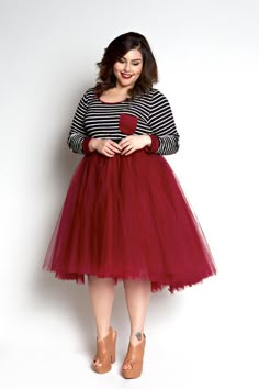 Knee Length Tulle Skirt, Big Girl Fashion, Cute Spring Outfits, Plus Size Beauty, Plus Size Fashion For Women, Plus Size Skirts