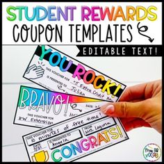 student reward coupon templates for students to use on their own school day activities