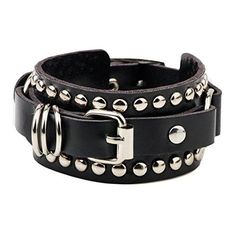 Length of the bracelet is 9.3 inches Leather Wrist Cuff, Gothic Bracelet, Faux Leather Bracelets, Wrap Bangles, Leather Bracelets Women, Leather Rivets, Trendy Bracelets, Leather Wristbands, Casual Jewelry