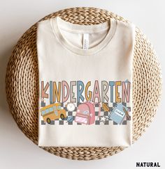 Kindergarten Shirt, Kindergarten Teacher Shirt, Kindergarten Team Teachers Shirts, Back to School, Retro Kindergarten Tee, Kids Kindergarten Tee More Grades and Styles Here: https://www.etsy.com/shop/TheGraphicPeach?ref=seller-platform-mcnav§ion_id=34195008 For environmental and human friendly reason, this product is only made when you order. Turnaround time is usually 1-5 business days before shipping, but can increase during holiday periods. Our professional printers always strive to ship as q 3rd Grade Shirts Back To School, Back To School Shirts, Preschool Teacher Shirts, Crew Team, Preschool Shirts