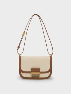 Charlot Canvas Crossbody Bag, Chocolate, hi-res Luxury Flap Bag With Adjustable Strap, Evening Saddle Tote Bag With Adjustable Strap, Elegant Saddle Bag With Adjustable Strap For Travel, Elegant Travel Saddle Bag With Adjustable Strap, Versatile Brown Satchel For Evening, Chic Formal Satchel Saddle Bag, Versatile Brown Evening Satchel, Chic Formal Saddle Bag Satchel, Elegant Evening Bag With Single Shoulder Strap