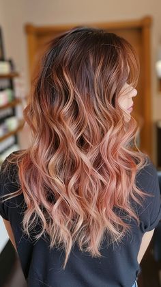 Transform Your Look with Pink Hair: 25 Ideas You’ll Love Rose Gold Ends Hair, Copper Red Hair Color Balayage Rose Gold, Peach Pink Balayage, Rose Gold Highlights Curly Hair, Peach Highlights Hair Dark Brown, Pink Toned Hair, Light Pink Balayage, Rose Gold Balayage Brunettes, Subtle Pink Hair