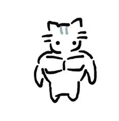 a drawing of a cat with its eyes closed