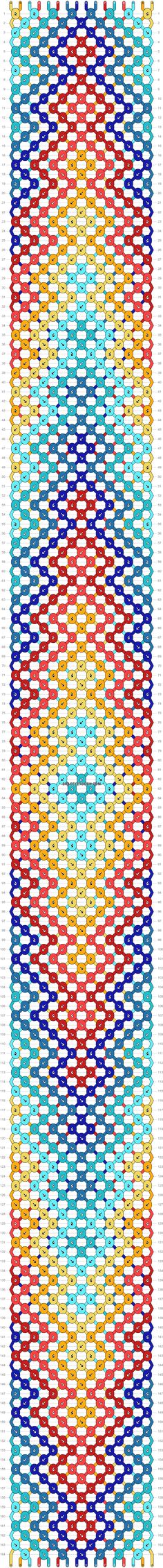 an image of a cross stitch pattern with different colors and shapes on the same square