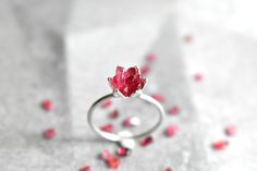 Spinel jewelry in 14K rose gold fill! Woweee I love this gemstone. A deep red Spinel gemstone lotus ring enveloped in pink gold. Spinel is known for its metaphysical energy renewal and vitality. It also closely relates to the Scorpio and Leo Zodiacs and also and August birthstone! Also called Ruby Spinel, it is the newest birthstone of August babies. Also available in sterling silver. This piece is ready to ship in a size 7. Or, hit the custom order button to have one made just for you, to size Spiritual Sterling Silver Rose Gold Rings, Red Sterling Silver Dainty Jewelry, Sterling Silver Spiritual Rings In Rose Gold, Rose Gold Sterling Silver Spiritual Rings, Spiritual Sterling Silver Rings In Rose Gold, Spiritual Rose Gold Sterling Silver Rings, Minimalist Ruby Jewelry As A Gift, Red Dainty Sterling Silver Jewelry, Pink Ruby Stackable Jewelry