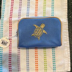 Nwt Spartina Travel Pouch. 7”W; 5”H; 3.5”D Zip Top Closure Leather Piping Golden Embroidered Icon Signature Linen Exterior Polyester Interior Blue Pouch Cosmetic Bag For On-the-go, Blue Cosmetic Bag With Removable Pouch For On-the-go, Blue Cosmetic Bag With Removable Pouch For Travel, Blue On-the-go Pouch Cosmetic Bag, Blue On-the-go Cosmetic Pouch, Blue Travel Pouch With Cell Phone Pocket, Blue Embroidered Rectangular Pouch, Blue Rectangular Coin Purse With Removable Pouch, Blue Pouch With Removable Section For On-the-go