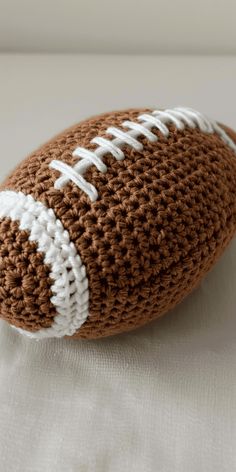 Adorable American Football Crochet Pattern Football Crochet, Football Pillows, Mini Footballs, Crochet Pillows, Football Ball, Gifts For Sports Fans, Crochet Toy, Heart For Kids