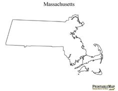 massachusetts map with the location of boston and its surrounding towns in black on a white background