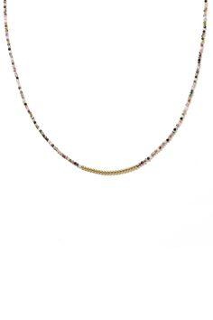 The Tulum Beaded Necklace necklace features a delicate chain adorned with an array of vibrant and carefully selected gemstones in a variety of hues.The dainty design adds a touch of subtle elegance, allowing the gemstones to take center stage. Whether you're looking to make a bold statement or add a pop of color to your everyday look, our multicolor dainty stone necklace is the perfect choice. Waterproof💧💧💧 Natural Tourmaline Stone Stainless Steel 18K Gold Handmade Hypoallergenic Nickel Free Elegant Multicolor Jewelry With Tiny Beads, Minimalist Multicolor Beaded Chain Necklace, Bohemian Necklace With Delicate Chain And Round Beads, Multicolor Necklaces With Delicate Chain And Round Beads, Delicate Gemstone Beaded Necklaces, Delicate Gemstone Necklaces With Round Beads, Dainty Gold Necklace With Colorful Beads, Multicolor Dainty Jewelry With Delicate Chain, Gold Dainty Crystal Necklace With Colorful Beads