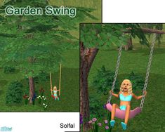 solfal's GardenSwing Sims 2 Furniture, Sims 2 House, Sims2 Cc, Gaming Things, Sims 2 Hair, Furniture Cc, 2 House