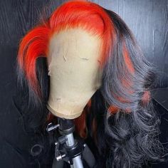 Orange And Black Wigs, Harley Quinn Lace Front Wig, Red Lace Front Wigs Swoop, Lux Hair, Tiger Orange, Ombre Wigs, Hair Shop, Wigs For Women, Synthetic Lace Front Wigs