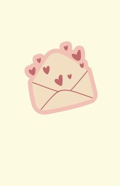 an envelope with hearts on it