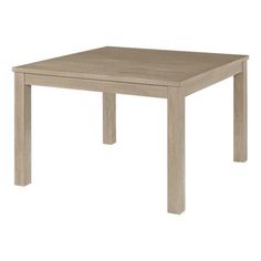 a square wooden table with two legs