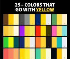 the colors that go with yellow are shown in this graphic style, and it looks like they