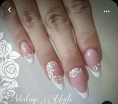 Lace French Tip Nails, Lace Wedding Nails, Wedding Nail Art Designs, Unghie Sfumate, Wedding Nail Art Design, Wedding Nail Art, French Nail Designs, Bride Nails, Nail Art Wedding