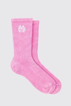 Acid Wash BM Embroidered Socks In Pink | boohooMAN USA Socks Style, Embroidered Socks, Gym Jacket, Suits Prom, Going Out Trousers, Going Out Shirts, Gym Hoodie, Tall Hoodies, Tall Pants