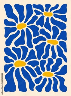 a blue and yellow flower design on a white background with the words,'i love you