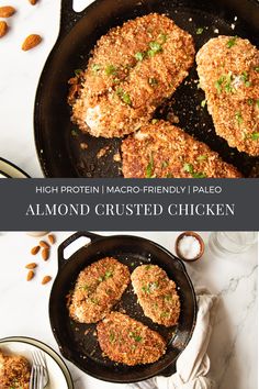 High Protein Chicken Recipes, Crusted Chicken Recipes, Almond Chicken, Chicken Ideas, Low Carb Recipe, High Protein Low Carb Recipes, Almond Crusted, Chicken Entrees