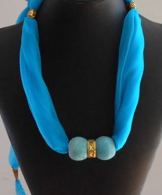 Festival Scarf,  Scarf Jewelry,  Necklace,Turquoise Scarf,Vintage Ceramic Beads,BOHO. Gold plated Ring,Gift for Her,Handmade by Lambfeathers on Etsy Festival Scarf, Turquoise Scarf, Festival Scarves, Felt Necklace, Island Jewelry, Scarf Necklace, Scarf Vintage, Necklace Turquoise, Best Friend Gift