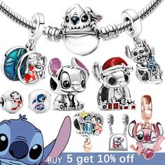 the disney character charms are on sale for just $ 5 get 10 % off each