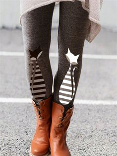 Women's Fashion Brushed Print Slim Fit Slim Boots Pants