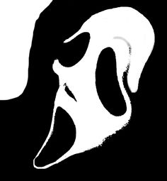 a black and white image of a ghost face