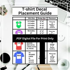 t - shirt decal placement guide for print only