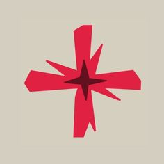 a red cross with an arrow pointing to the right on a gray background that appears to be in color