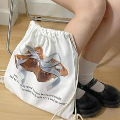 45716445102301 White Casual Drawstring Bag For School, Casual White Drawstring Bag For School, Casual Summer Drawstring Bag For Daily Use, Backpack Y2k, Drawstring Fashion, Preppy Backpack, Travel Messenger Bag, Y2k Shoulder Bag, Denim Crossbody