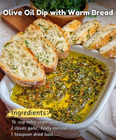 olive oil dip with warm bread