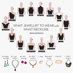 Neckline Necklace Guide, Neckline Guide, Necklace For Neckline, Necklace Guide, Crystal Wedding Dress, Mode Tips