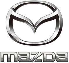 the mazda logo is shown on a white background