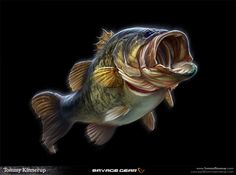 a fish with its mouth open and it's teeth wide open in the air