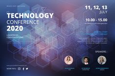 the technology conference poster with two people on it