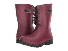 Bogs Amanda Plush (Burgundy) Women's Boots Keep that warm and fuzzy feeling all day long with the versatile design of the Bogs Amanda Plush boot! Go-everywhere boot with a lace-front look. Synthetic uppers. Pull-on handles make for easy on and off. Plush faux-fur lining for warmth and comfort. Dual-density EVA footbed and gel cushioning. Rebound technology in outsole provides lasting comfort. 100% waterproof. Comfort rated to -13F/-25C. Imported. Measure #Bogs #Shoes #Boot #GeneralBoot #Burgundy Womens Bogs, Shoes Boot, Boot Shop, Free Clothes, Work Boots, Snow Boots, Women's Boots, Rubber Rain Boots, Faux Fur