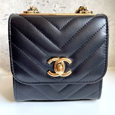 Rare Chanel Trendy Cc Chevron Crossbody Bag, Collection 19c Clutch On Chain- Black Lambskin And Gold Hardware Full Set- Box, Dust Bag, Stickers Intact, Authenticity Card Excellent Condition Chanel Trendy Cc, Chanel Clutch, Bag Collection, Chanel Bag, Full Set, Gold Hardware, Crossbody Bag, Dust Bag, Chanel