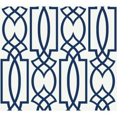 a blue and white wallpaper with an intricate design