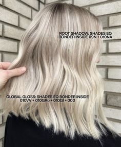 Creamy Blonde Toner, Creamy Blonde Toner Formula, Milky Blonde Hair Formula, Neutral Blonde Shades Eq Formula, Blonde Hair Smudged Roots, Baby Blonde Balayage, Shades Eq Toner Formulas, Toning Formulas, Redken Shade