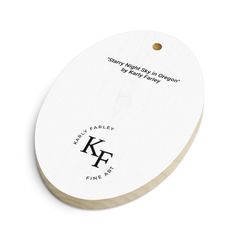 a white paper disc with the words kf on it