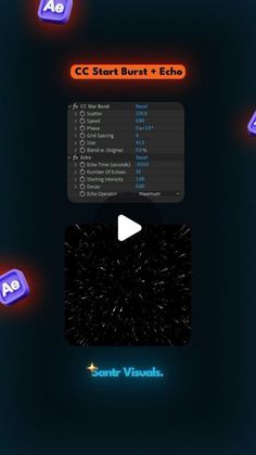 an animated video game showing the start and ending steps to create a star burst effect