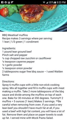 the recipe for meatloaf muffins on a plate