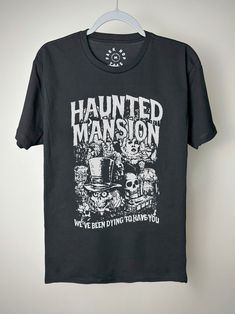 Haunted Mansion Grunge Shirt - Black – Park Hop Tees Haunted Mansion Shirt, Mansion Designs, Grunge Shirt, Ghost Shirt, Vintage Grunge, Haunted Mansion, Hand Screen Printed, Unisex Style, Classic Looks