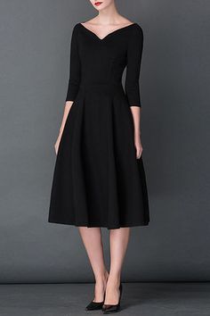 Church Attire, Midi Dress Style, V Neck Midi Dress, Office Dresses, Shalwar Kameez, Dress Midi, Country Girl, Black Dresses