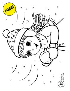 a coloring page with a cartoon character flying through the air and holding onto a ball