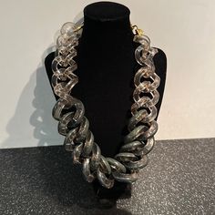 New, No Tag. Excellent Condition. Color: Degraded Gray. Gold Chain Check Photos For Details And Measurements Feel Free To Ask Questions Bundle For Great Discount Chunky Long Necklaces Statement, Green Stone Pendant, Jeweled Collar, Stone Statement Necklace, J Crew Necklace, Statement Bib Necklace, Bling Necklace, Jewel Necklace, Round Necklace