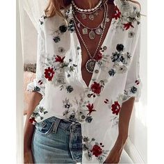 Material: Chiffon  Gender: Women  Item Type:Tops  Sleeve Length:Long Sleeve  Color: White  Size: S,M,L,XL,XXL Long Sleeve Shirt Women, Mid Length Sleeves, Casual Shirt Women, Chic Type, Loose Shirt, Womens Tops Summer, Women Tunic Tops, Loose Shirts, Womens Long Sleeve Shirts